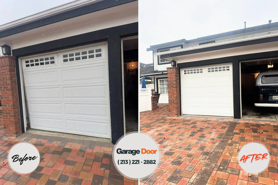 Before and after: garage door repair Laguna Hills, CA